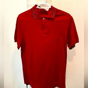 Versace Size XS Men's Polo Hot Red Shirt Collar NWOT